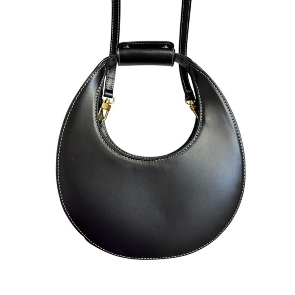 STAUD Black Leather moon bag